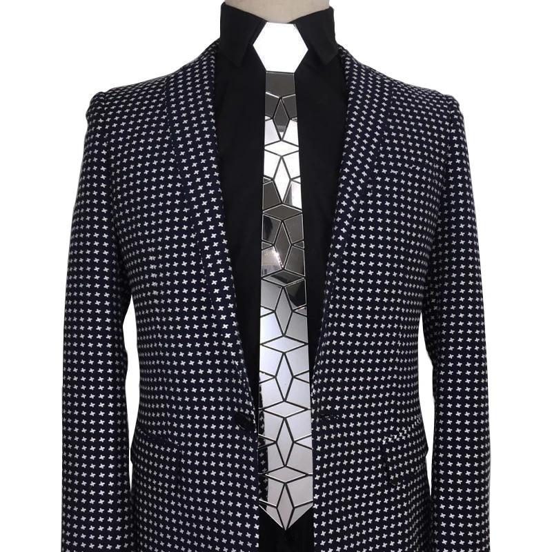 Plexiglass Mirror Metallic Silver Fashion Necktie Cravat Homme Men Accessory Night Club DJ Singers Show Blazer Tie Wedding Men
Plexiglass Mirror Metallic Silver Fashion Necktie Cravat Homme Men Accessory Night Club DJ Singers Show Blazer Tie Wedding Men