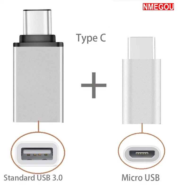 

2 In 1 Type C To USB OTG Adapter Type-C To Micro USB Converter for Leeco Le Eco Le 2 Pro 3 One Plus 5t 6 5 Typec Microusb Cable