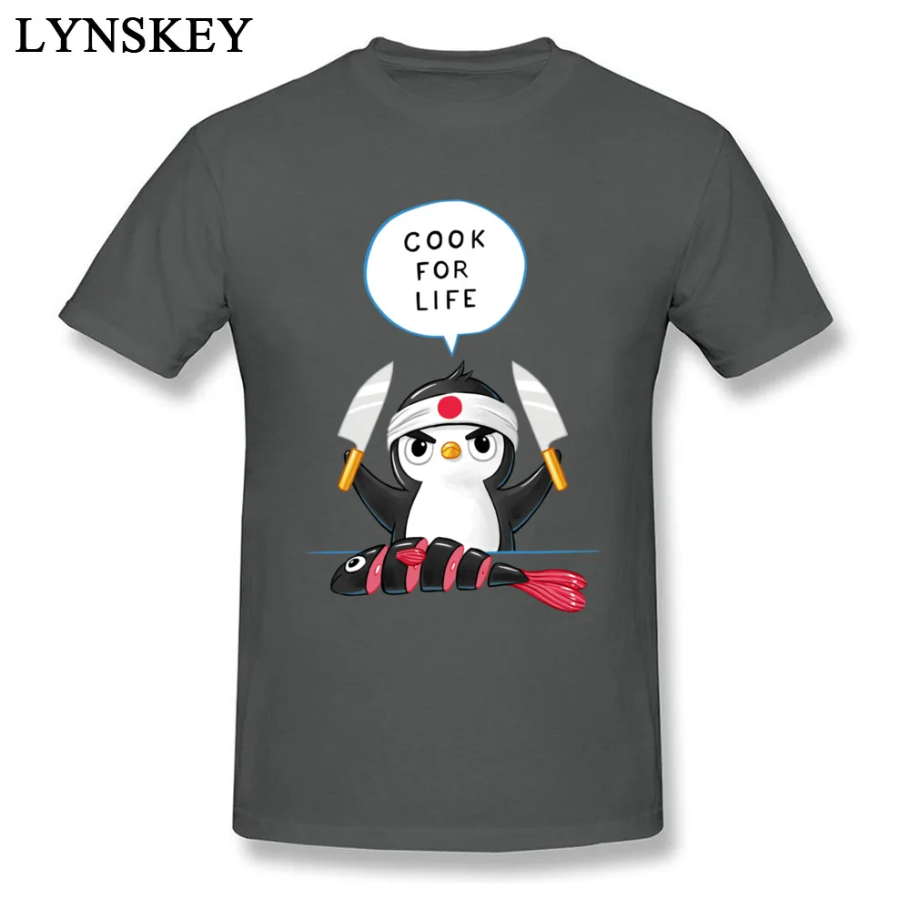 100% Cotton Tops T Shirt Penguin Chef for Men Normal T Shirts Casual 2017 Hot Sale Round Collar Short Sleeve Sweatshirts Penguin Chef carbon