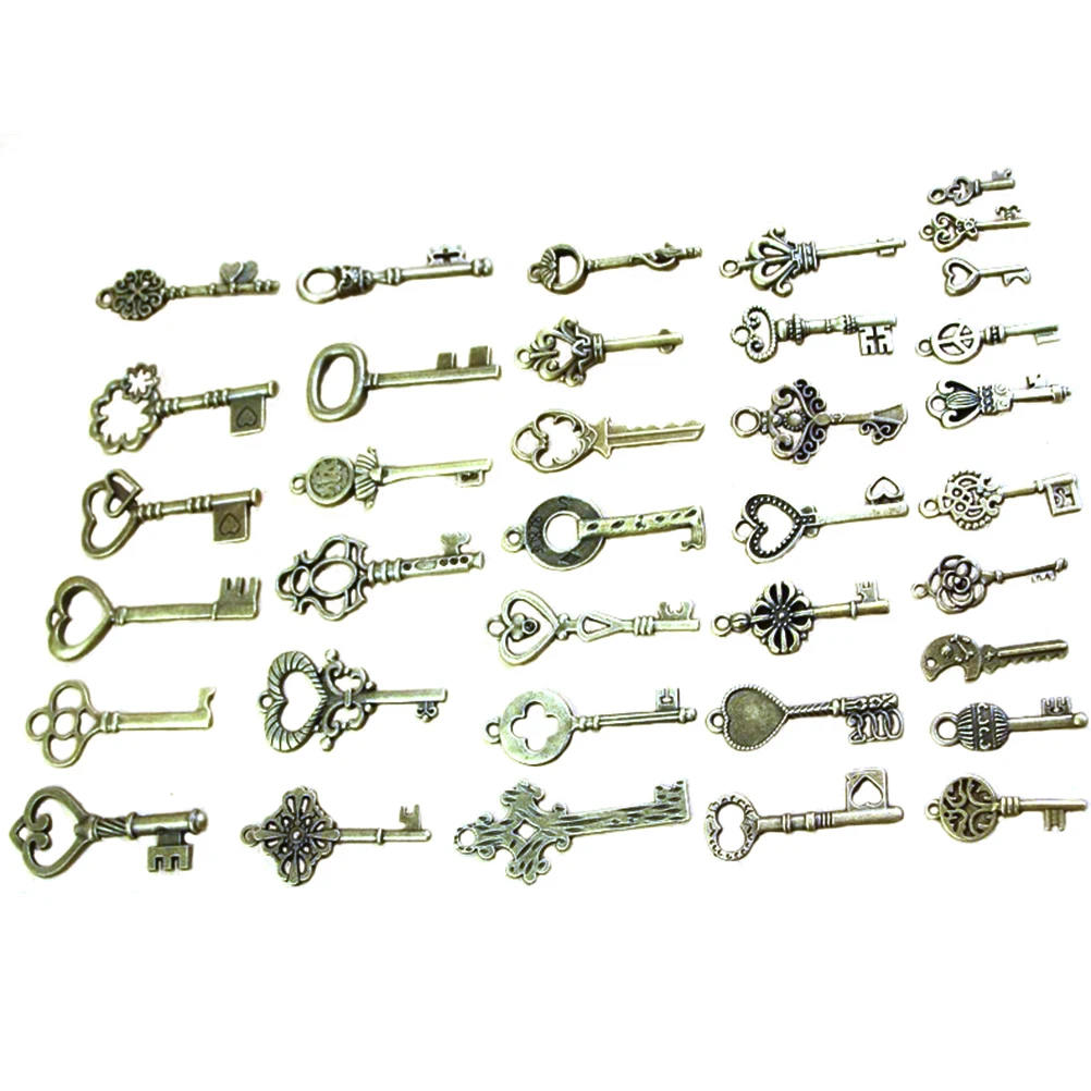 1 Set Of40 Antique Vintage Old Look Bronze Skeleton Keys Fancy Heart Bow Necklace Pendant
1 Set Of40 Antique Vintage Old Look Bronze Skeleton Keys Fancy Heart Bow Necklace Pendant