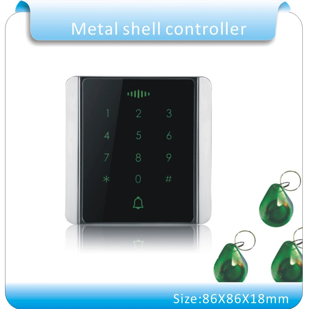 The newest metal shell 86x86mm 125KHZ RFID access controller, access control system keyboard with 10pcs jade style keyfobs
The newest metal shell 86x86mm 125KHZ RFID access controller, access control system keyboard with 10pcs jade style keyfobs