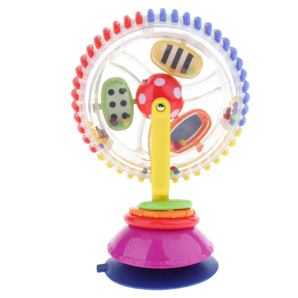 Plastic Spinning Ferris Wheel Windmill Toy for Baby and Infant, Suction Cup Design, Suitable for Stroller, Desk Chair Playing Plastic Spinning Ferris Wheel Windmill Toy for Baby and Infant, Suction Cup Design, Suitable for Stroller, Desk Chair Playing