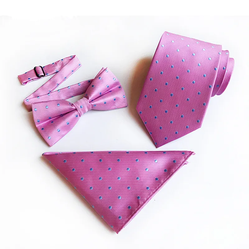 Pink Dots Business Man Tie Set Men Bow Tie and Handkerchief Bowtie Necktie Jacquard 3 PCS/set Tie Set Polyester
Pink Dots Business Man Tie Set Men Bow Tie and Handkerchief Bowtie Necktie Jacquard 3 PCS/set Tie Set Polyester
