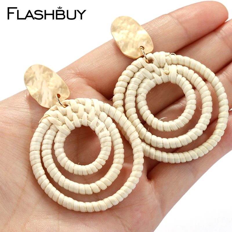 Flashbuy Rattan Knit Drop Earrings For Women Female Bohemia Jewelry Simple Wedding Geometric Big Circle Round Dangle Earrings
Flashbuy Rattan Knit Drop Earrings For Women Female Bohemia Jewelry Simple Wedding Geometric Big Circle Round Dangle Earrings