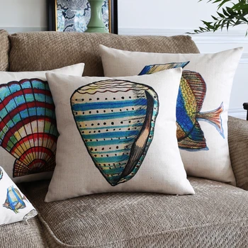 2016 New Cushion Cover Pillow case Sea World Seashell Sea Horse FIsh Throw decorative cushion covers Cotton Linen 45cm*45cm
2016 New Cushion Cover Pillow case Sea World Seashell Sea Horse FIsh Throw decorative cushion covers Cotton Linen 45cm*45cm
