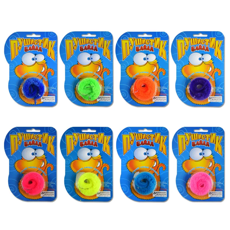 

8 Pcs 2016 New 22CM With Box Packing Magic Trick Twisty Fuzzy Worm Kids Cartoon Animals Toys Bile Pussy Mr Fuzzy Street Dolls