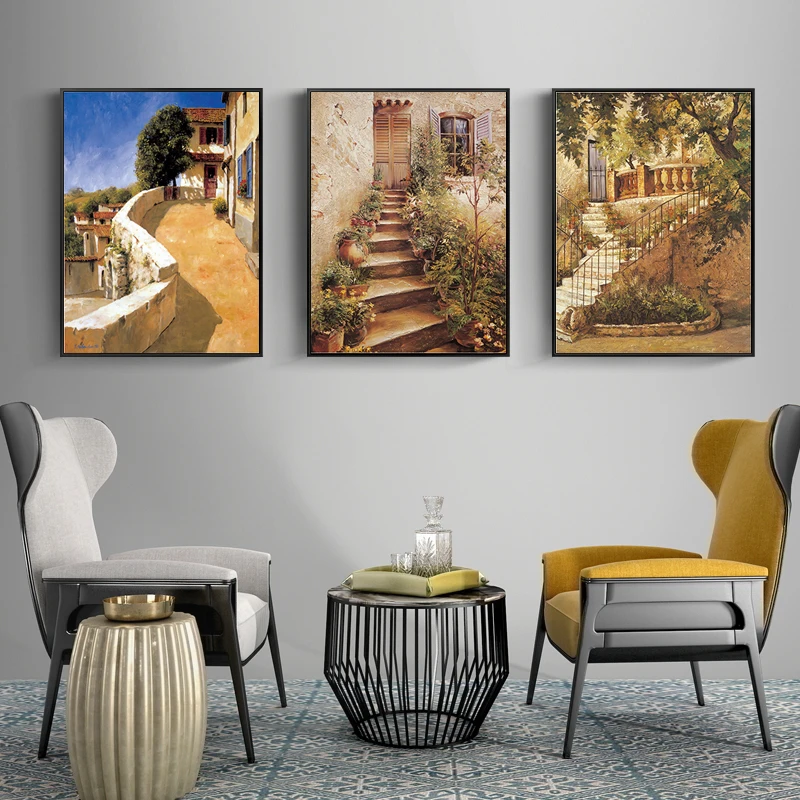 Retro European Street View Print Posters Nostalgic Landscape Painting Living Room Wall Art Home Decoration Classical Picture
Retro European Street View Print Posters Nostalgic Landscape Painting Living Room Wall Art Home Decoration Classical Picture