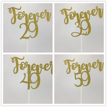 11.25*15cm Gold Glitter Forever 29/39/49/59 Cake Toppers for 30th/40th/50th/60th Birthday Party Anniversay Cake Decorations
11.25*15cm Gold Glitter Forever 29/39/49/59 Cake Toppers for 30th/40th/50th/60th Birthday Party Anniversay Cake Decorations
