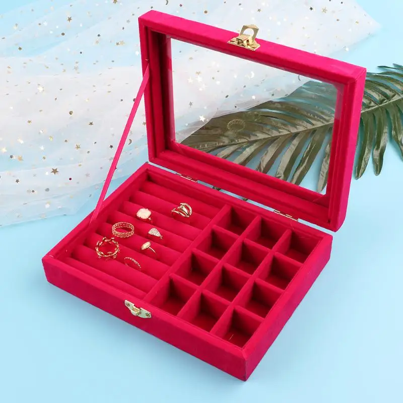5 Colors Jewelry Box Velvet Glass Jewelry Display Earrings Necklace Pendant Storage Container Case Gift
5 Colors Jewelry Box Velvet Glass Jewelry Display Earrings Necklace Pendant Storage Container Case Gift