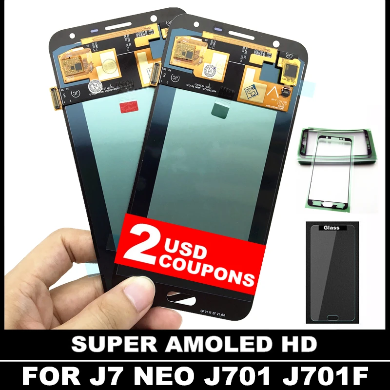 For Samsung Galaxy J7 neo J701 J701F J701M AMOLED LCD Display Touch Digitizer Screen Brightness Adjustment LCDs Replacement
For Samsung Galaxy J7 neo J701 J701F J701M AMOLED LCD Display Touch Digitizer Screen Brightness Adjustment LCDs Replacement