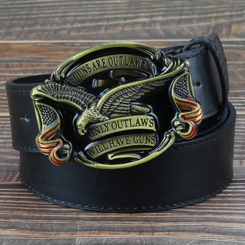 Fashion men jeans belt golden eagle belt US flag hawk American emblem Have Guns letter buckle cowboy waistband
Fashion men jeans belt golden eagle belt US flag hawk American emblem Have Guns letter buckle cowboy waistband