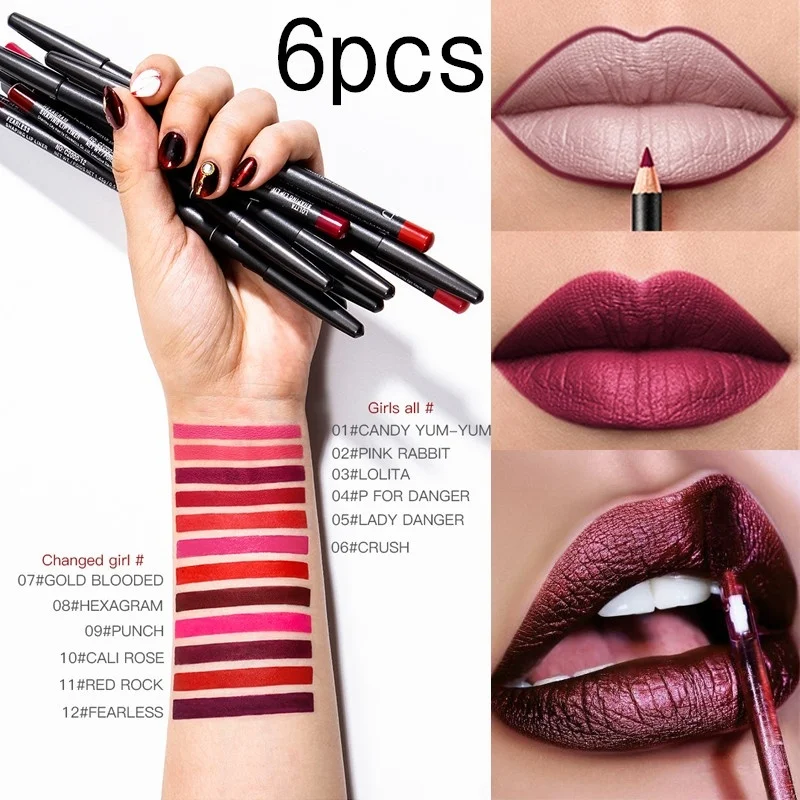 6pcs Professional Multi-functional Lipliner Pencil Long Lasting Waterproof Lip Eye Brow Cosmetic Makeup Colorful Lip Liner Pens
6pcs Professional Multi-functional Lipliner Pencil Long Lasting Waterproof Lip Eye Brow Cosmetic Makeup Colorful Lip Liner Pens