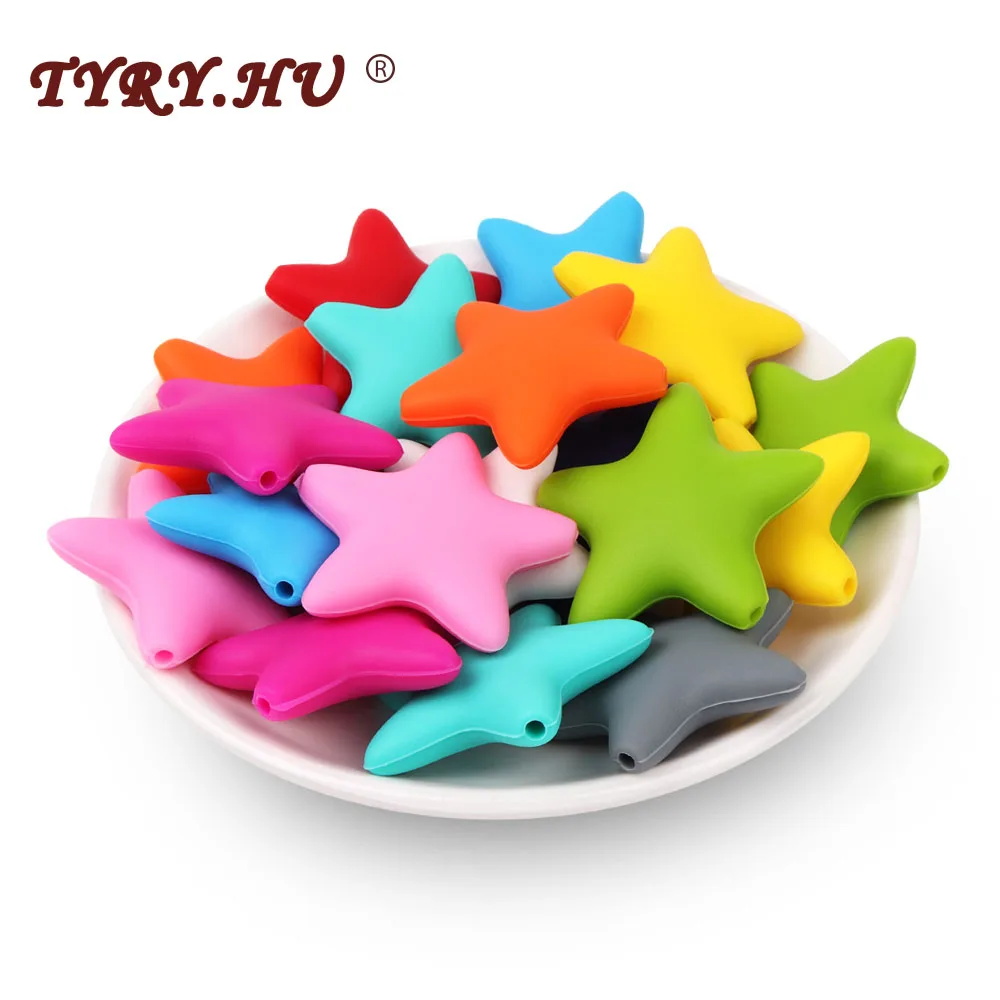TYRY.HU 50Pcs Silicone Star Beads Baby Teether Bpa Free Chew Bead Diy Teething Necklace Jewelry Making Soother Chain Dental Gift
TYRY.HU 50Pcs Silicone Star Beads Baby Teether Bpa Free Chew Bead Diy Teething Necklace Jewelry Making Soother Chain Dental Gift