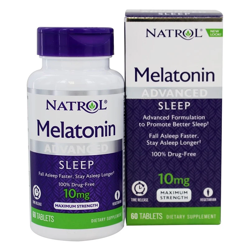 Melatonin 10 mg Advanced Formulation to promote better sleep Fall asleep faster stay asleep longer 60 pcs
Melatonin 10 mg Advanced Formulation to promote better sleep Fall asleep faster stay asleep longer 60 pcs
