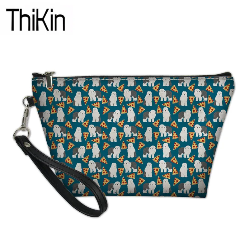 THIKIN Ladies PU Leather Cosmetic Cases Old English Shepherd Printing Make Up Bags for Females Portable Wash Kit Bag Sac A Dos
THIKIN Ladies PU Leather Cosmetic Cases Old English Shepherd Printing Make Up Bags for Females Portable Wash Kit Bag Sac A Dos
