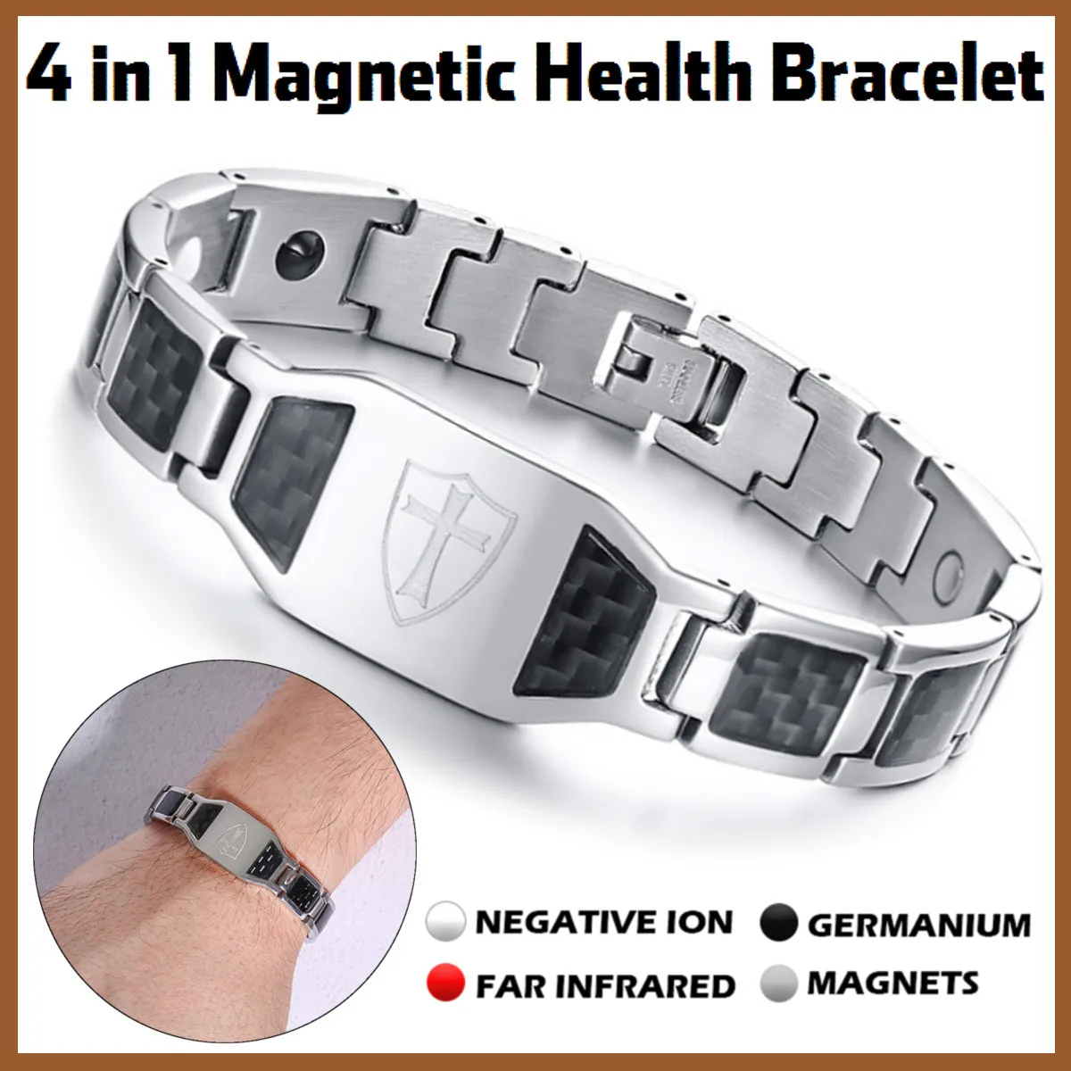 Stainless Steel Carbon Fiber Bracelet Man Knights Templar Cross In Sliver Watch Brands Magnetic Health Thready Bracelet Men
Stainless Steel Carbon Fiber Bracelet Man Knights Templar Cross In Sliver Watch Brands Magnetic Health Thready Bracelet Men
