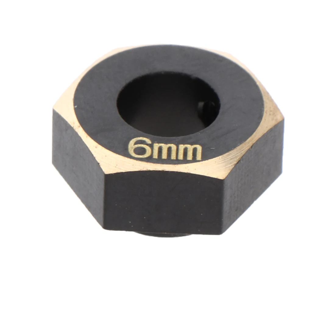 4Pcs Machined Brass 6mm Wheel Hex Hub Adapter for 1/10 Traxxas -4 Climbing Crawler RC Hobby Model Car