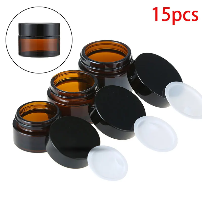15pcs x Empty 5g-50g Amber Glass Jars Containers Cosmetic Cream Lotion Powder Brown Bottles Makeup Pots Travel Container
15pcs x Empty 5g-50g Amber Glass Jars Containers Cosmetic Cream Lotion Powder Brown Bottles Makeup Pots Travel Container