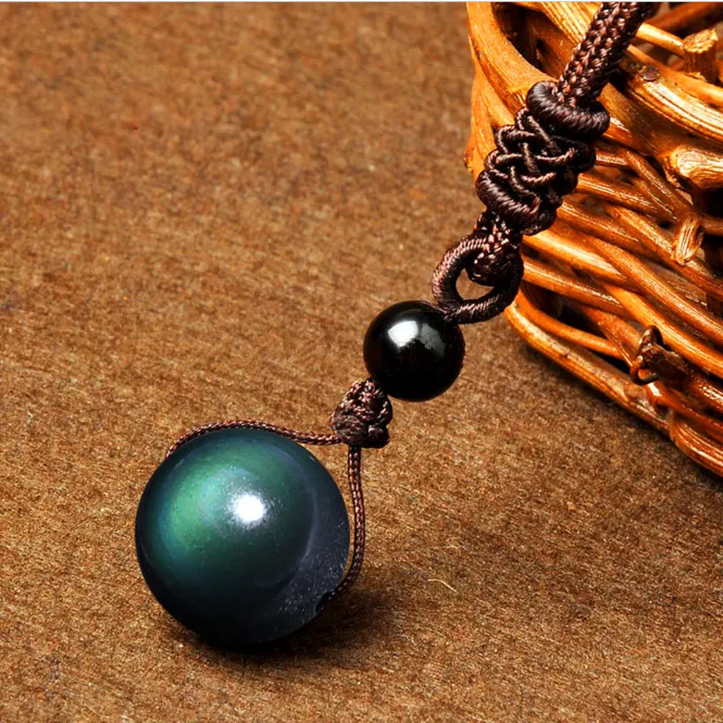 Black Obsidian Rainbow Eye Beads Ball Natural Stone Necklace Pendant Transfer Lucky Love Crystal Jewelry Free Rope For Women Men
Black Obsidian Rainbow Eye Beads Ball Natural Stone Necklace Pendant Transfer Lucky Love Crystal Jewelry Free Rope For Women Men