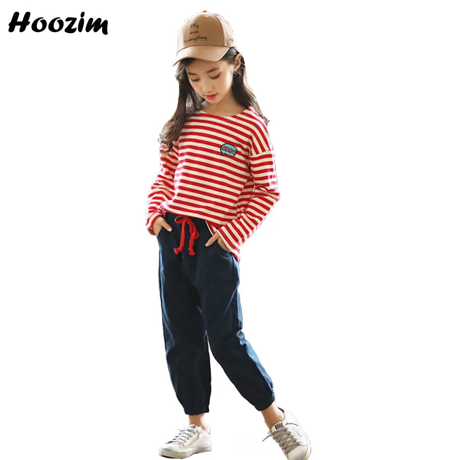 Fashion Kids Tracksuit Cool Sport Suit For Girls Striped Long Sleeve T Shirt drawstring Slim Pants Children Girls Clothing Get
Fashion Kids Tracksuit Cool Sport Suit For Girls Striped Long Sleeve T Shirt drawstring Slim Pants Children Girls Clothing Get