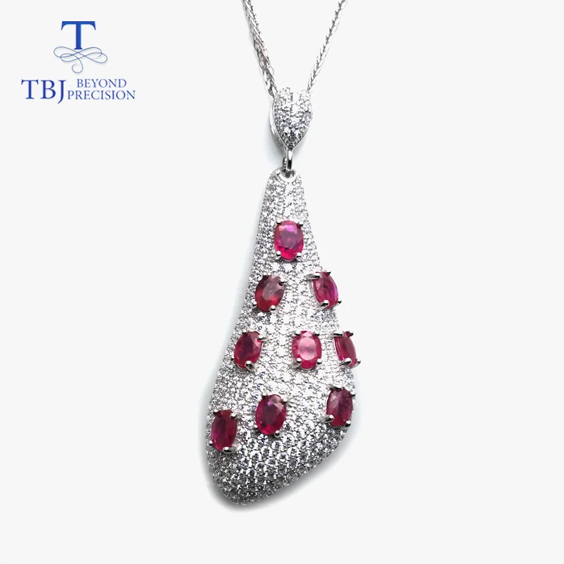 TBJ, Luxury Long Pendant with 2.5ct natural ruby gemstone in 925 silver precious jewelry for women as anniversary gift with box
TBJ, Luxury Long Pendant with 2.5ct natural ruby gemstone in 925 silver precious jewelry for women as anniversary gift with box