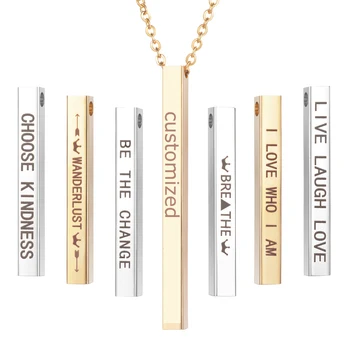 Custom Personalized Vertical Bar Necklace Gold Engraved Date Name Pendant Necklace Women Party Jewelry Mom Gift
Custom Personalized Vertical Bar Necklace Gold Engraved Date Name Pendant Necklace Women Party Jewelry Mom Gift