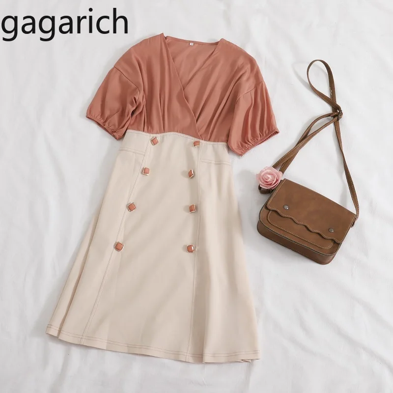 Gagarich Women Dress 2019 High Waist A-line Patchwork V-neck Retro Fairy Lantern Short Sleeves Female Dresses Vestidos
Gagarich Women Dress 2019 High Waist A-line Patchwork V-neck Retro Fairy Lantern Short Sleeves Female Dresses Vestidos