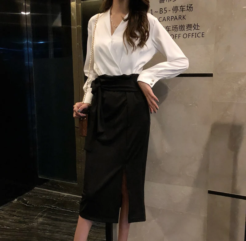 Women Skirt High Waist Asymmetry Split Long Skirt Lace Up Black Skirt Woman All Match Solid Irregular Skirt 2019 Spring
Women Skirt High Waist Asymmetry Split Long Skirt Lace Up Black Skirt Woman All Match Solid Irregular Skirt 2019 Spring