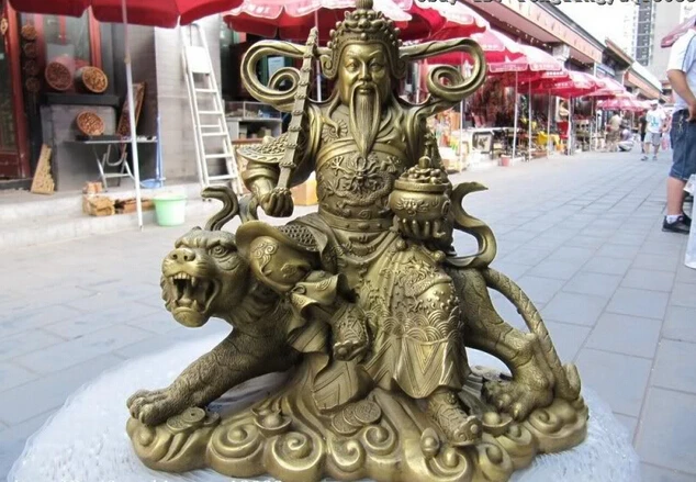Collectible bronze lion statue S0109 11" Chinese Pure Brass Copper refined God of wealth Ride on Tiger Buddha Statue
Collectible bronze lion statue S0109 11" Chinese Pure Brass Copper refined God of wealth Ride on Tiger Buddha Statue