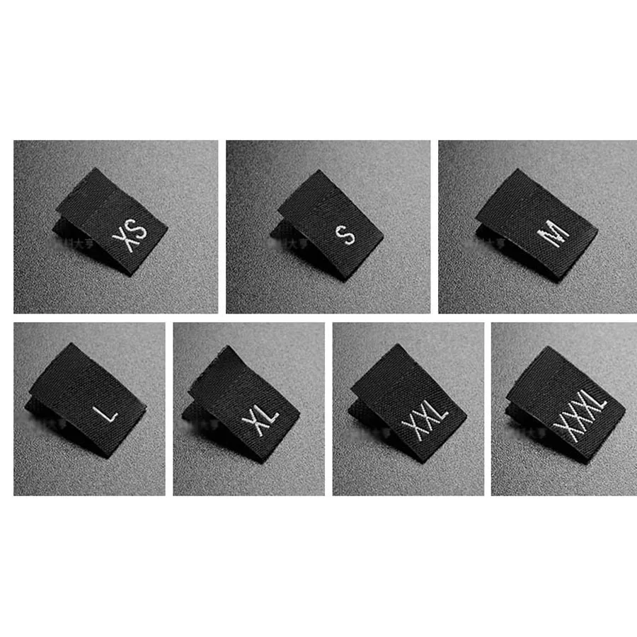 Black Satin Woven White XS-XXXL Size Labels Center/Middle Folder Garment Clothes Accessories Sizes
Black Satin Woven White XS-XXXL Size Labels Center/Middle Folder Garment Clothes Accessories Sizes