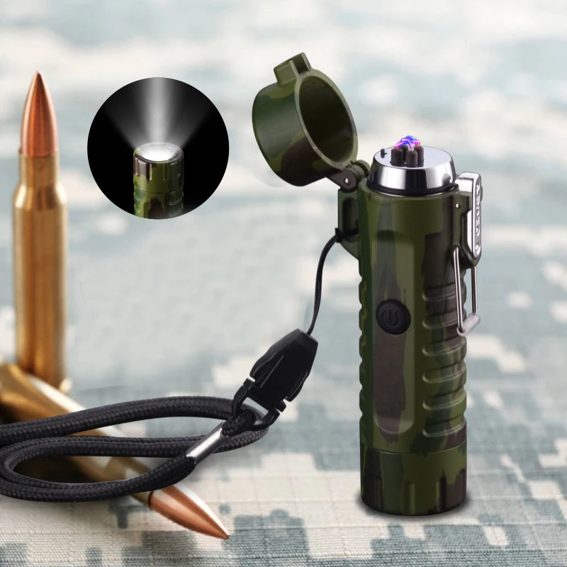 F16 outdoor camping LED flashlight windproof cigarette lighter double arc seal waterproof USB charging lighter
F16 outdoor camping LED flashlight windproof cigarette lighter double arc seal waterproof USB charging lighter
