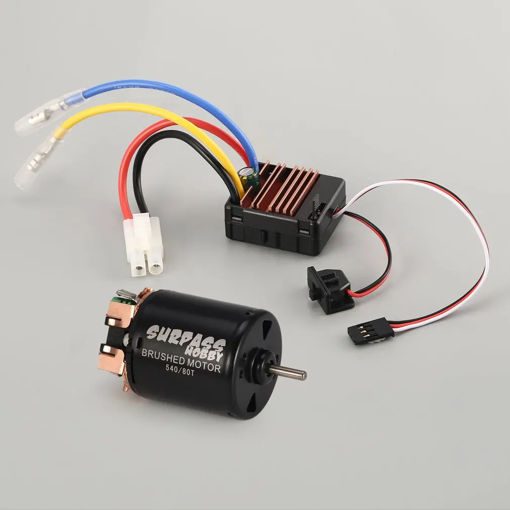 Surpass Hobby 540 80T/55T Brushed Motor 60A ESC with 5V/2A BEC for Axial SCX10 RC4WD D90 1/10 RC Crawler Off-road Climbing Car
Surpass Hobby 540 80T/55T Brushed Motor 60A ESC with 5V/2A BEC for Axial SCX10 RC4WD D90 1/10 RC Crawler Off-road Climbing Car
