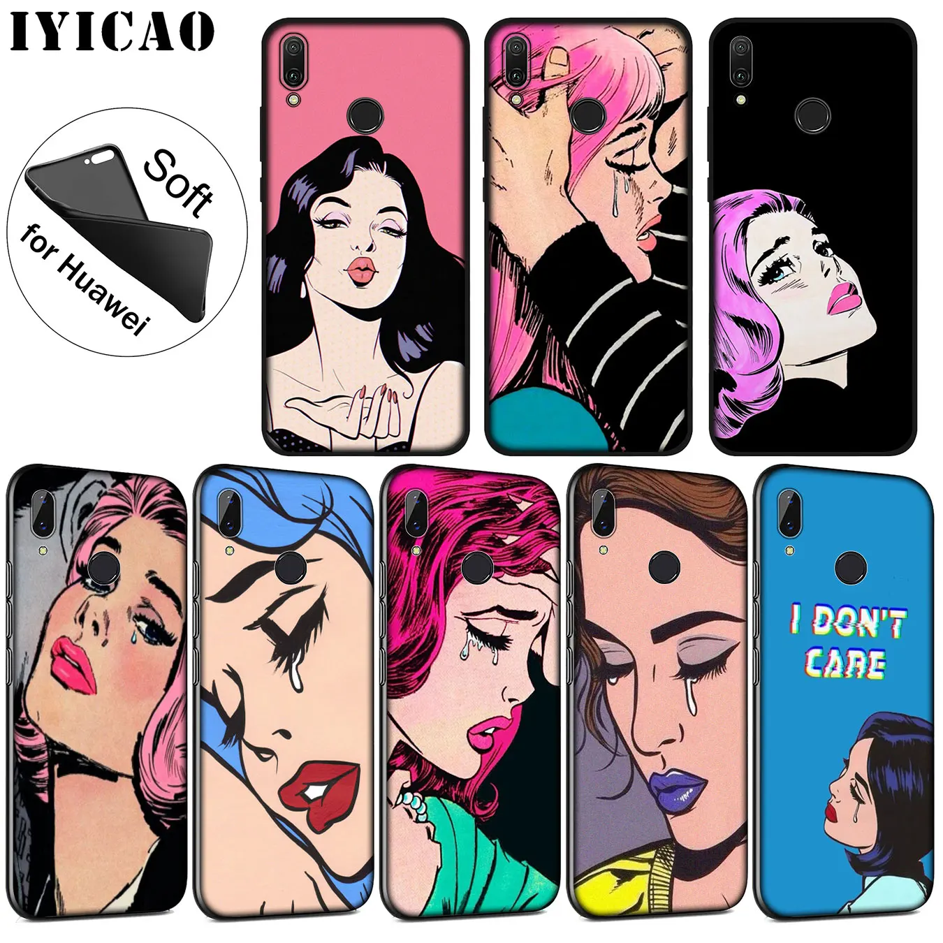 IYICAO Vintage Pop Art Crying Girl Pop Sad Soft Case for Huawei P30 P20 Pro P10 P9 P8 Lite Mini 2017 2016 2015 P smart Z 2019
IYICAO Vintage Pop Art Crying Girl Pop Sad Soft Case for Huawei P30 P20 Pro P10 P9 P8 Lite Mini 2017 2016 2015 P smart Z 2019