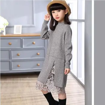 New girls kids winter sweater dress lace stitching split long turtleneck knitted kids girls long-sleeved dress party clothes
New girls kids winter sweater dress lace stitching split long turtleneck knitted kids girls long-sleeved dress party clothes