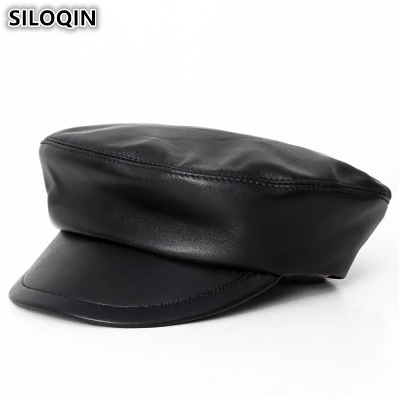 SILOQIN Genuine Leather Hat Autumn Winter Women's Sheepskin Military Hats Elegant Flat Cap Bone Men's Tongue Caps Snapback Cap
SILOQIN Genuine Leather Hat Autumn Winter Women's Sheepskin Military Hats Elegant Flat Cap Bone Men's Tongue Caps Snapback Cap
