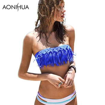 AONIHUA Handmade Tassel Bikini Set for Women summer Push Up Swimwear Low waist Bathing Suit Swimsuit Brazilian Biquini 1627 
AONIHUA Handmade Tassel Bikini Set for Women summer Push Up Swimwear Low waist Bathing Suit Swimsuit Brazilian Biquini 1627