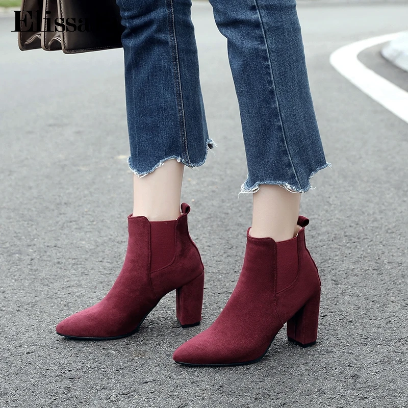 Women Block High Heel Ankle Boots Shoes For Woman Sexy Faux Suede Wine Heels Pointed Toe Ankle Boots Shoes Size 33-46 Elissara
Women Block High Heel Ankle Boots Shoes For Woman Sexy Faux Suede Wine Heels Pointed Toe Ankle Boots Shoes Size 33-46 Elissara
