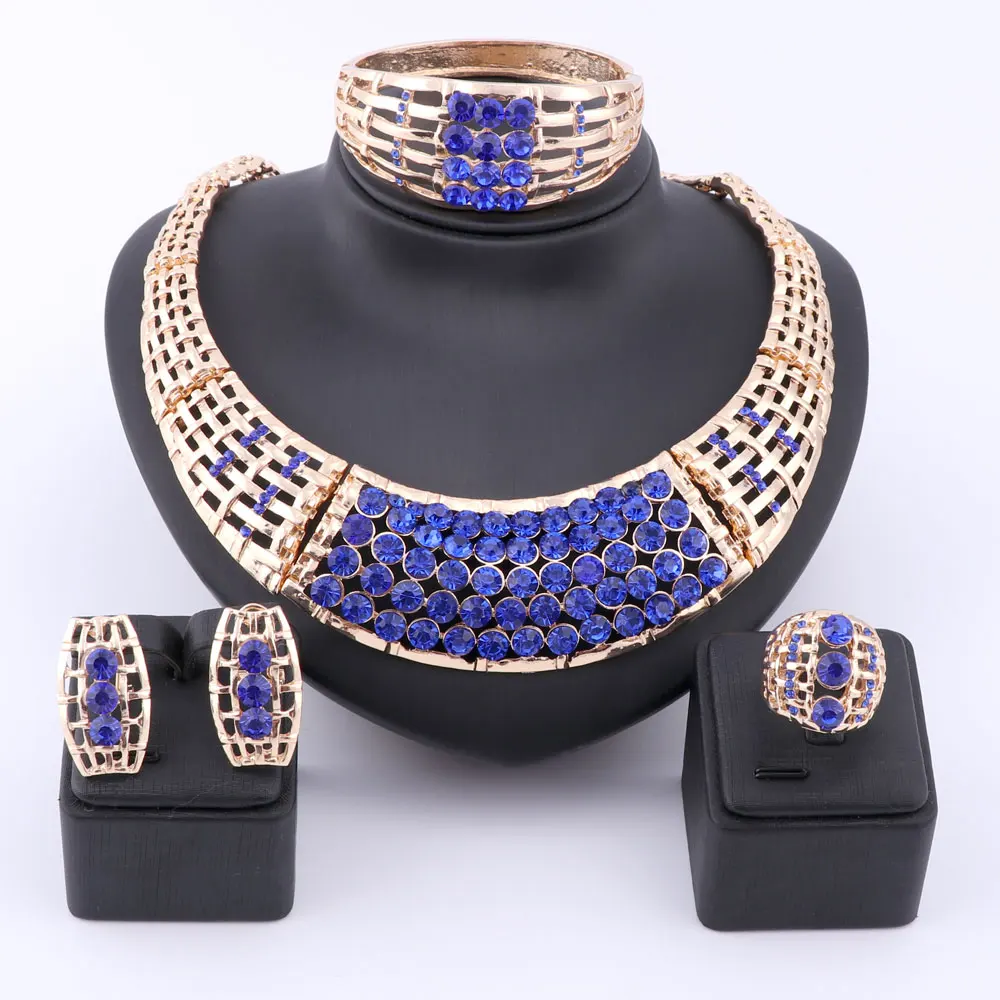 African Beads Jewelry Set Dubai Gold Color Luxury Rhinestone Women Wedding Party Necklace Bangle Earring Ring Fine Jewelry Sets
African Beads Jewelry Set Dubai Gold Color Luxury Rhinestone Women Wedding Party Necklace Bangle Earring Ring Fine Jewelry Sets