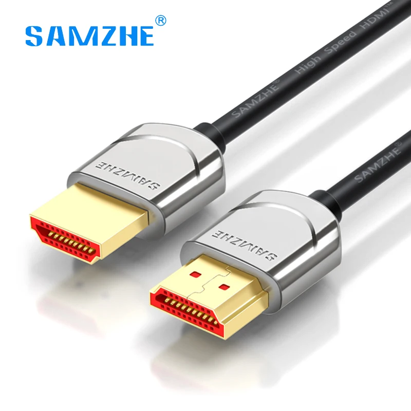 SAMZHE hdmi 2 0 кабель Мягкий тонкий к 4K * 2K UHD 3D 5 м 1 3 для PS4 xbox проектор HD ТВ компьютер