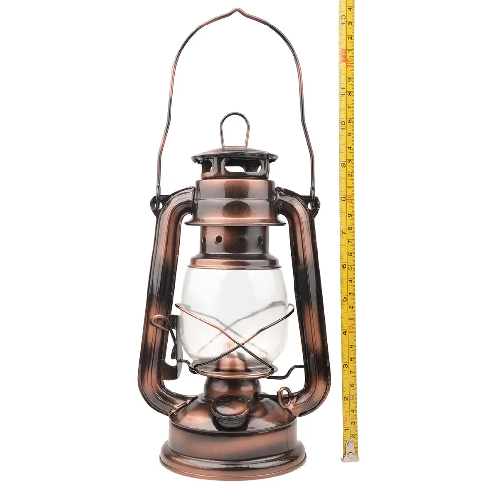 

24cm European handheld Land camp lamp Bronze kerosene lamp old style unique retro Candlestick Outdoor lighting home decoration