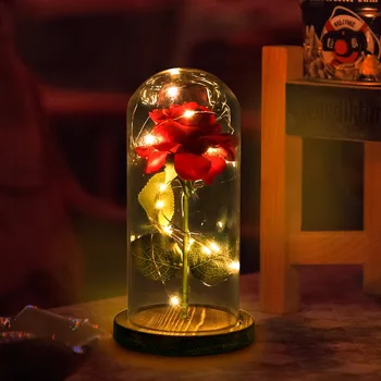 1PCS Led Light String Surround Beauty And The Beast Red Rose Petal Glass Dome Wood Base For Valentine Birthday Gift Table Decor
1PCS Led Light String Surround Beauty And The Beast Red Rose Petal Glass Dome Wood Base For Valentine Birthday Gift Table Decor