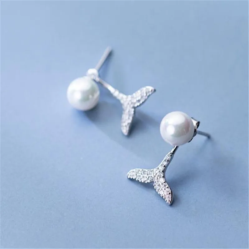 Popular Female Whale Tail Pearl Inlay Stud Earrings Asymmetry Jewelry 925 Silver Trend Lady Birthday Sale G0007
Popular Female Whale Tail Pearl Inlay Stud Earrings Asymmetry Jewelry 925 Silver Trend Lady Birthday Sale G0007