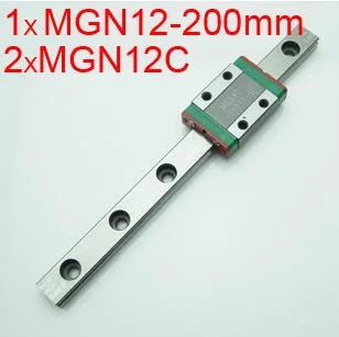 New MGN12 12mm linear rail MR12 MGN12-200mm miniature linear slide = 1pcs 12mm L-200mm rail+2pcs MGN12C carriage
New MGN12 12mm linear rail MR12 MGN12-200mm miniature linear slide = 1pcs 12mm L-200mm rail+2pcs MGN12C carriage