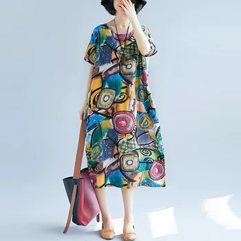Summer New Lady Loose Large Size Dress Fashion Elegant Long Midi Premium Round Neck Print Short Sleeve Party Dress
Summer New Lady Loose Large Size Dress Fashion Elegant Long Midi Premium Round Neck Print Short Sleeve Party Dress