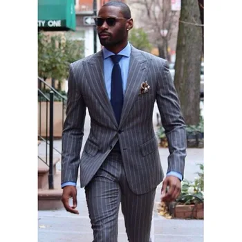 (Jacket+Pants) 2017 High Quality Wedding Groom Men Suit Tuxedo Costume Stage Formal Elegant Slim Fit strip Prom Mens Suits
(Jacket+Pants) 2017 High Quality Wedding Groom Men Suit Tuxedo Costume Stage Formal Elegant Slim Fit strip Prom Mens Suits