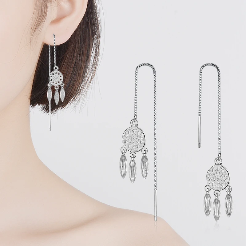 TJP Top Quality 925 Sterling Silver Women Earrings Jewelry Trendy Female Long Ear Line Accessories Fashion Girl Earrings Bijou
TJP Top Quality 925 Sterling Silver Women Earrings Jewelry Trendy Female Long Ear Line Accessories Fashion Girl Earrings Bijou