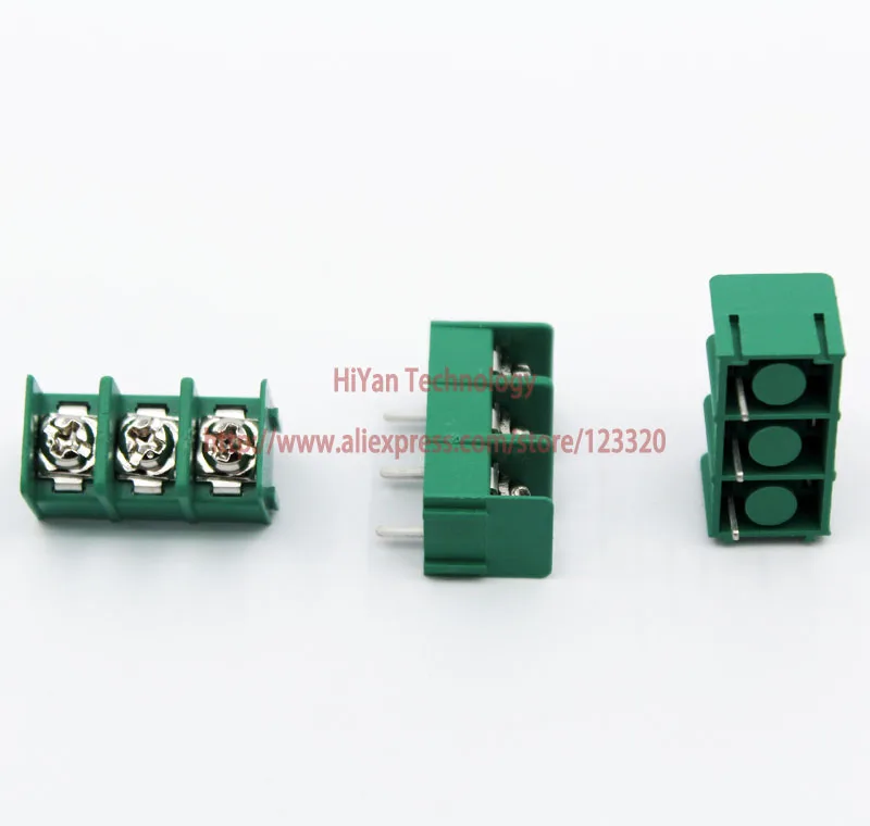 (50 шт./лот) KF7.62 3Pin PCB винтовой клеммный блок разъем KF7.62-3P шаг: 7 62 мм/0 3 дюйма Зеленый