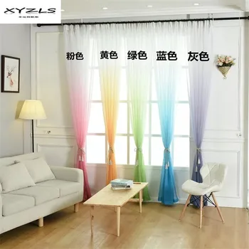 XYZLS Colorful Tulle Curtains Window Drapes Blinds Sheer Voile Gauze Gradient Curtains Cafe Kitchen Curtain Living Room Balcony
XYZLS Colorful Tulle Curtains Window Drapes Blinds Sheer Voile Gauze Gradient Curtains Cafe Kitchen Curtain Living Room Balcony