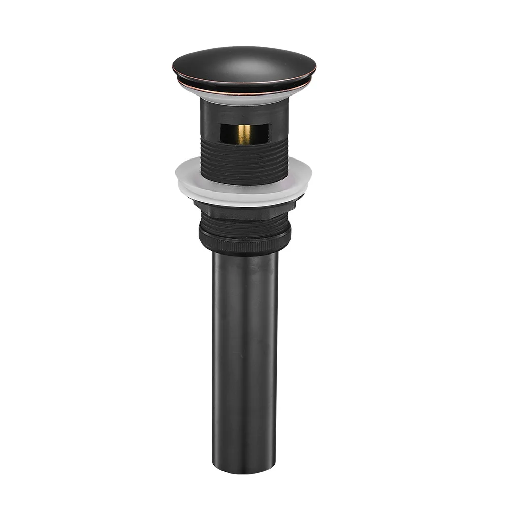 Drains Bathroom Parts Brass Black Lavatory Vessel Vanity Sink Pop Up Drain Stopper With Overflow Faucet Accessories (12)