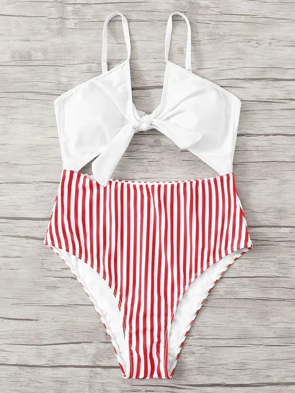 2019 Striped Swimwear Sexy Push Up One Piece Swimsuit Patchwork Bow Tie Women Monokini Hollow Out Bodysuit Beach Bathing Suit
2019 Striped Swimwear Sexy Push Up One Piece Swimsuit Patchwork Bow Tie Women Monokini Hollow Out Bodysuit Beach Bathing Suit